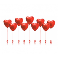 Композиция из шаров с гелием "Алые сердца", , 4625 р., Композиция из шаров с гелием "Алые сердца", , Композиции из шаров